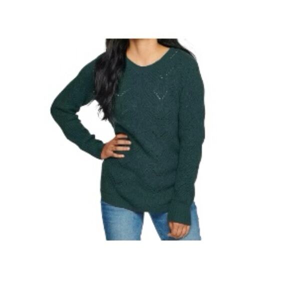 Sonoma Dark Green Cotton Blend Knit Crewneck Sweater Forest Green Size XL - Picture 1 of 7